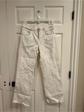 Zara Off-White Straight Leg Jeans